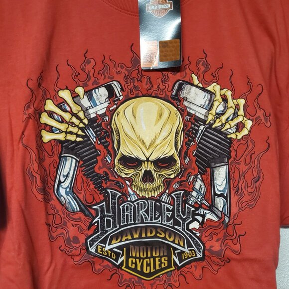 Men's Harley Davidson Panhead Fire Chili Pepper Short Sleeve Large T-Shirt - New - Picture 2 of 6